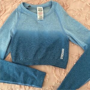 Gymshark ombré blue crop long sleeve